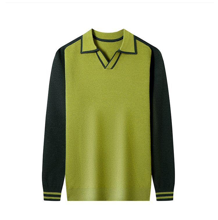 Herren Feinstrickpullover mit V-Ausschnitt und modischem Kontrastdesign Krohn-e