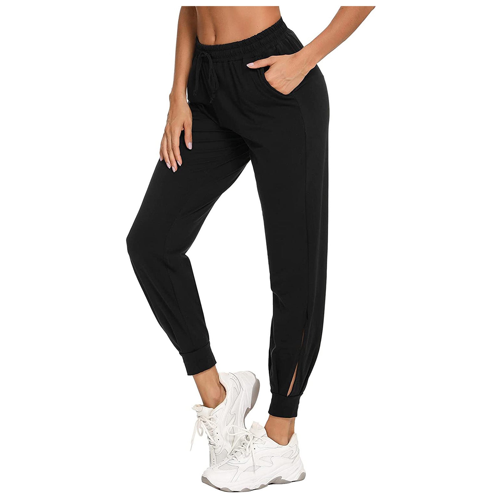 Damen Bequeme Sporthose mit elastischem Bund und seitlichen Taschen Krohn-e