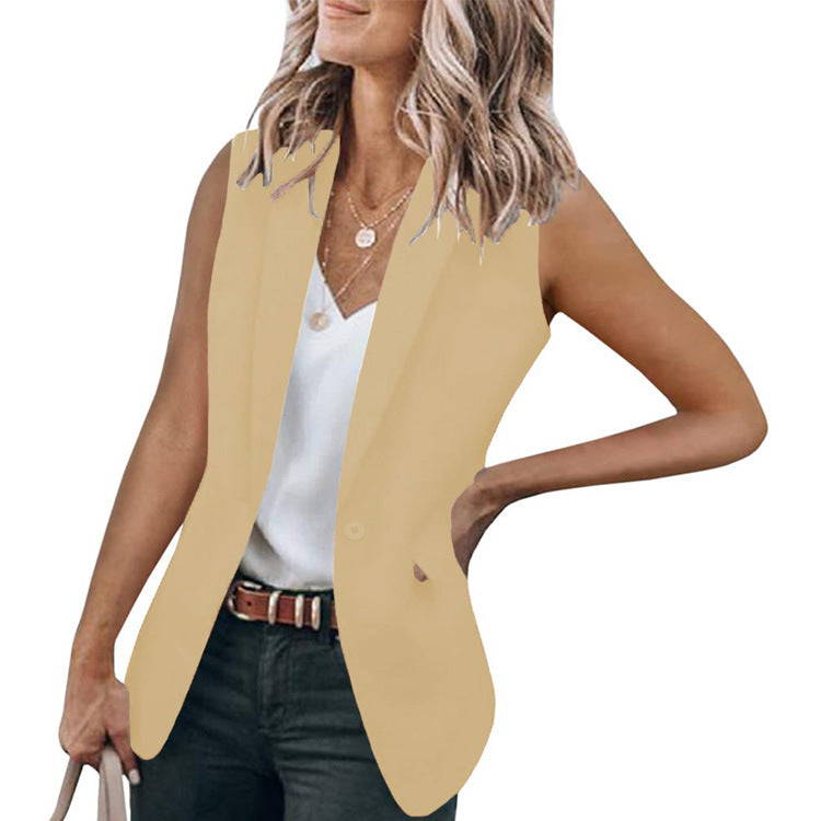 Damen ärmelloser Blazer mit modernen Taschen Krohn-e