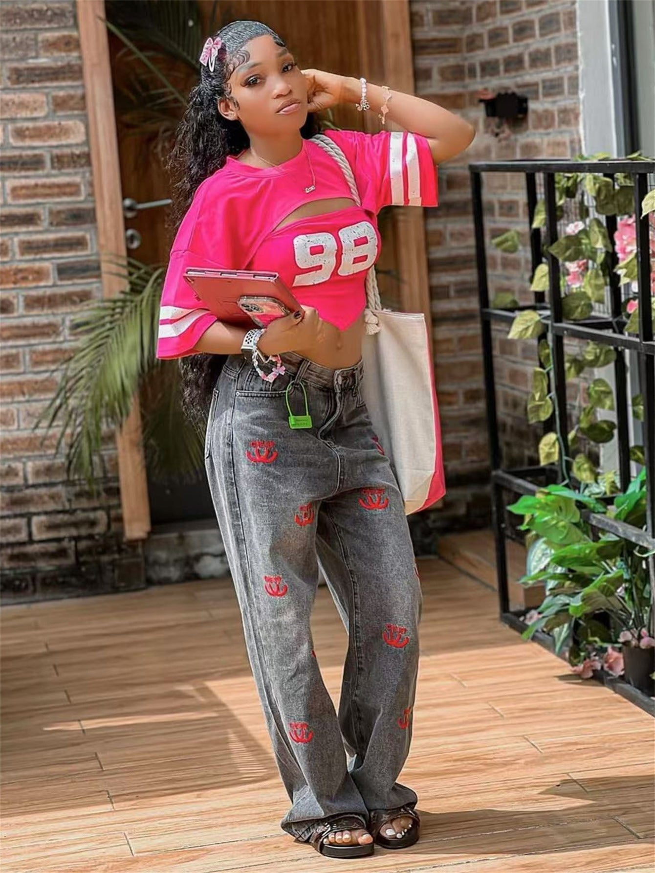 Fudus Spicy Girl Short-Sleeve Pullover Shirt