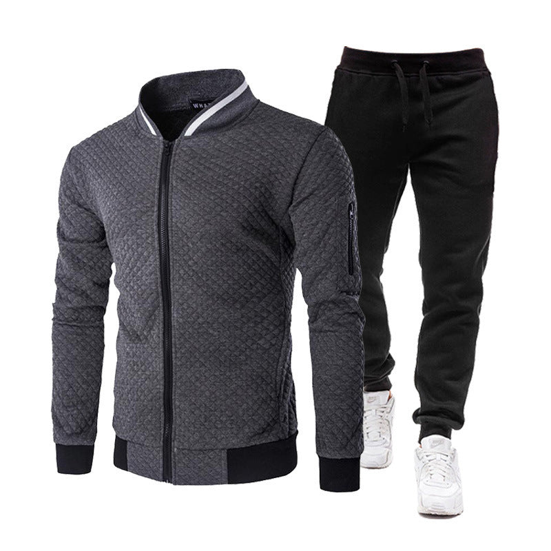Herren modische Trainingsjacke mit Stehkragen und Sporthose Krohn-e
