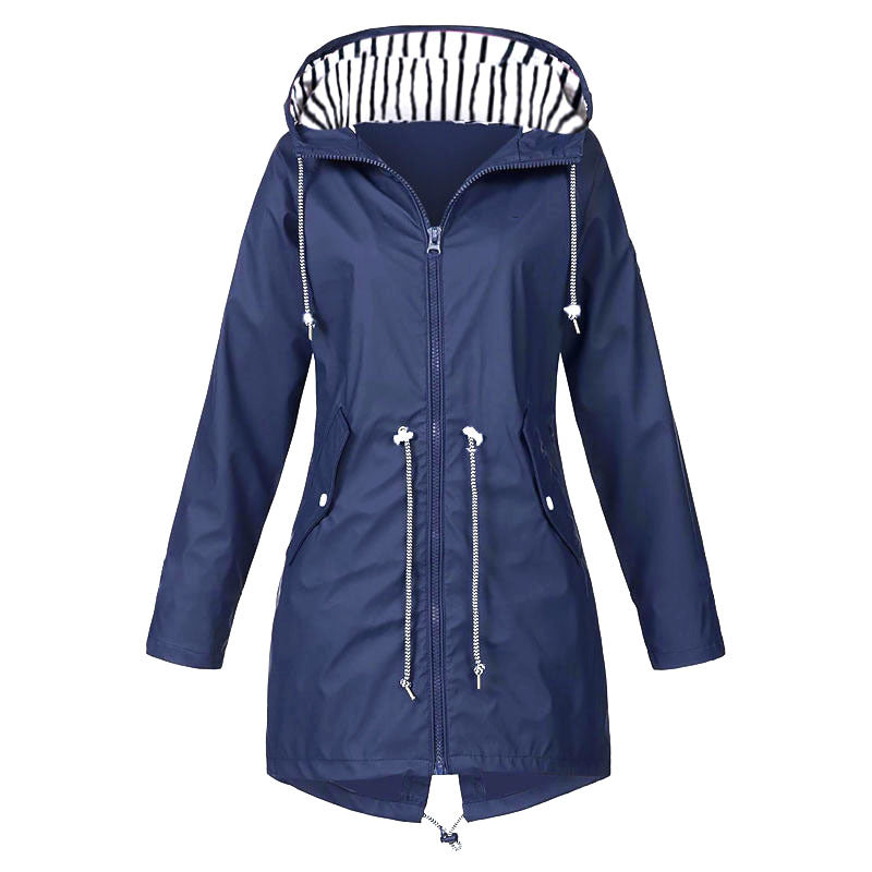 Damen wasserabweisende Freizeitjacke mit verstellbarem Kapuzenkragen und funktionalen Taschen Krohn-e