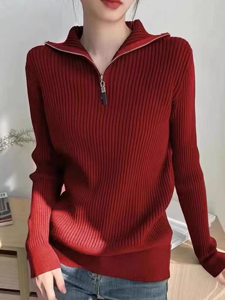 Damen Pullover mit Stehkragen und Reißverschluss Krohn-e