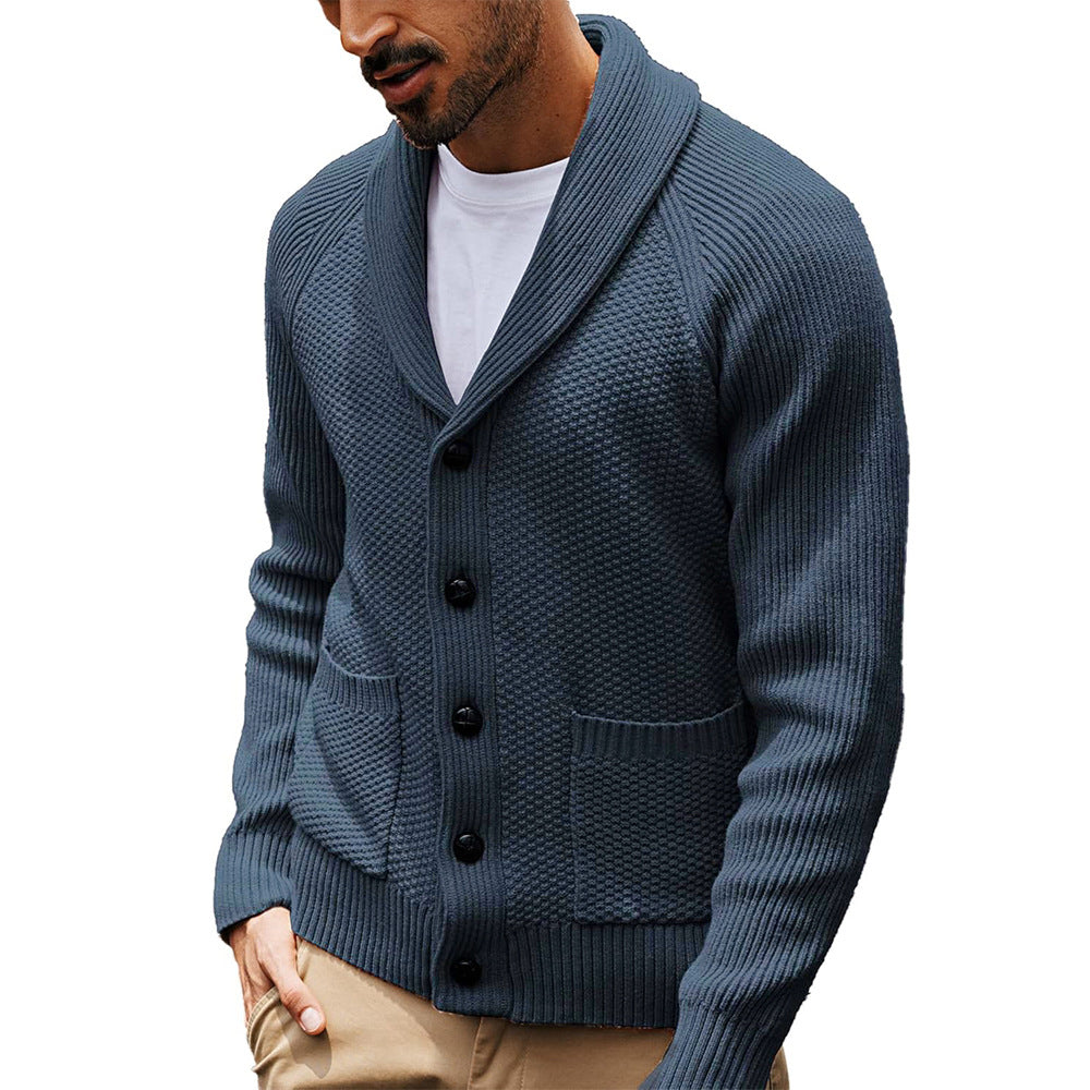 Herren Strickjacke mit strukturiertem Design und praktischem Schalkragen Krohn-e