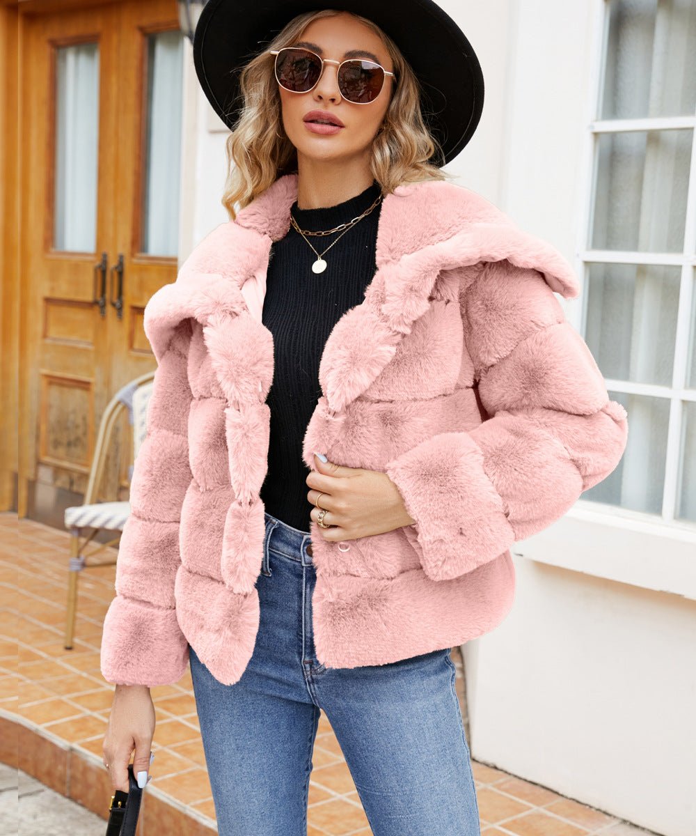 Damen Fleece-Puffjacke mit Kapuze Krohn-e