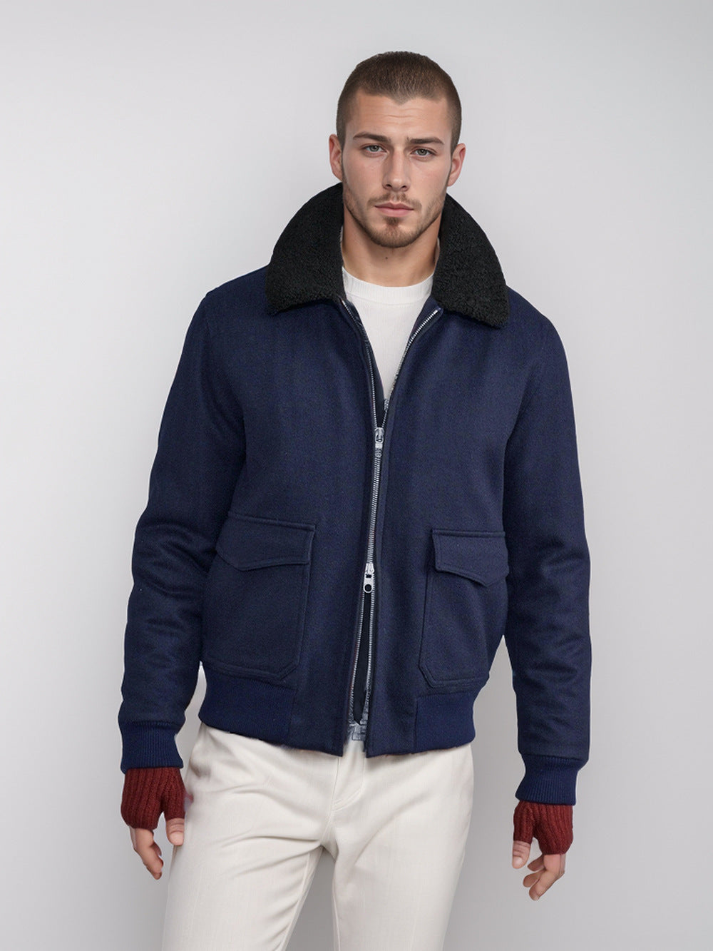 Herren trendige und warme Bikerjacke Krohn-e