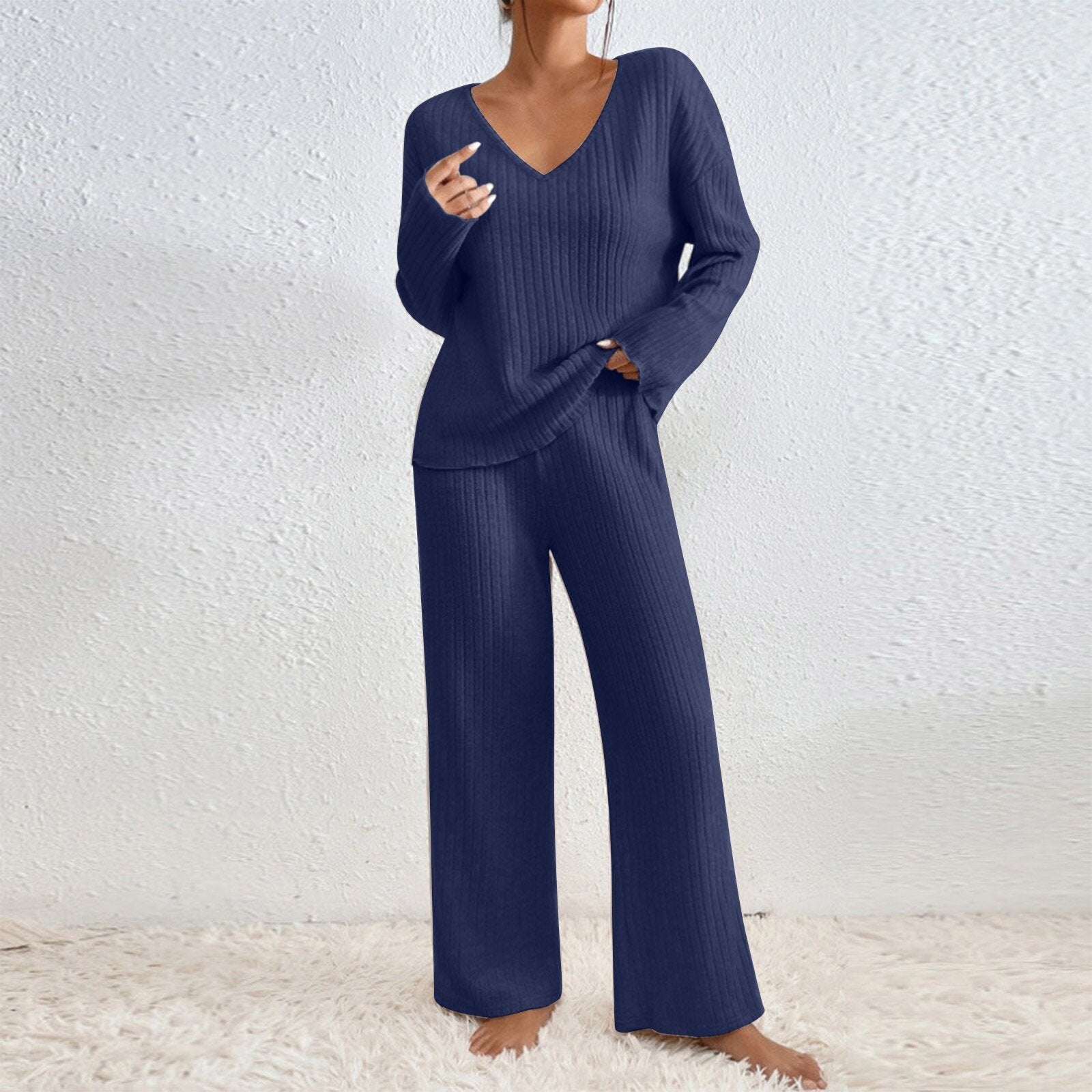 Damen Lässiges Strick-Loungewear-Set Krohn-e