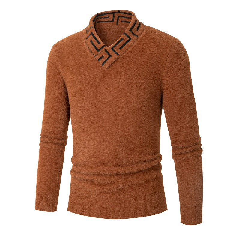 Herren modischer Pullover mit schickem Stehkragen und strukturiertem Design Krohn-e