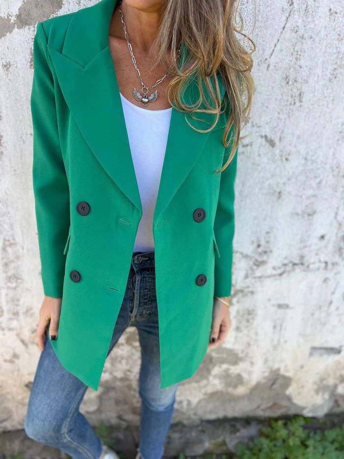 Damen Eleganter Double-Breasted Blazer mit zeitlosem Schnitt und leichten Schulterpolstern Krohn-e