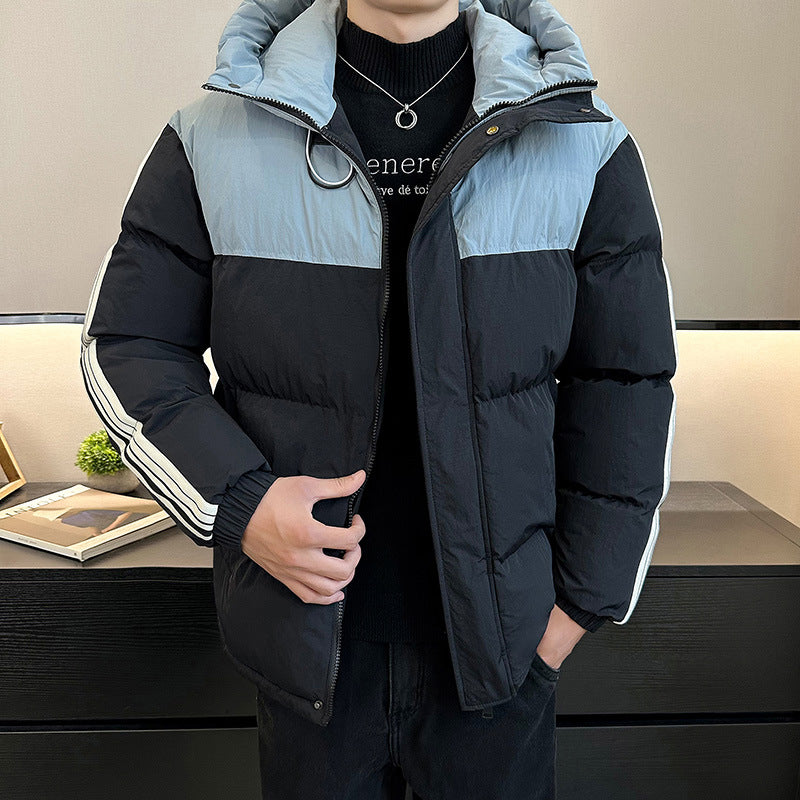 Herren modische und warme Steppjacke mit verstellbarer Kapuze Krohn-e