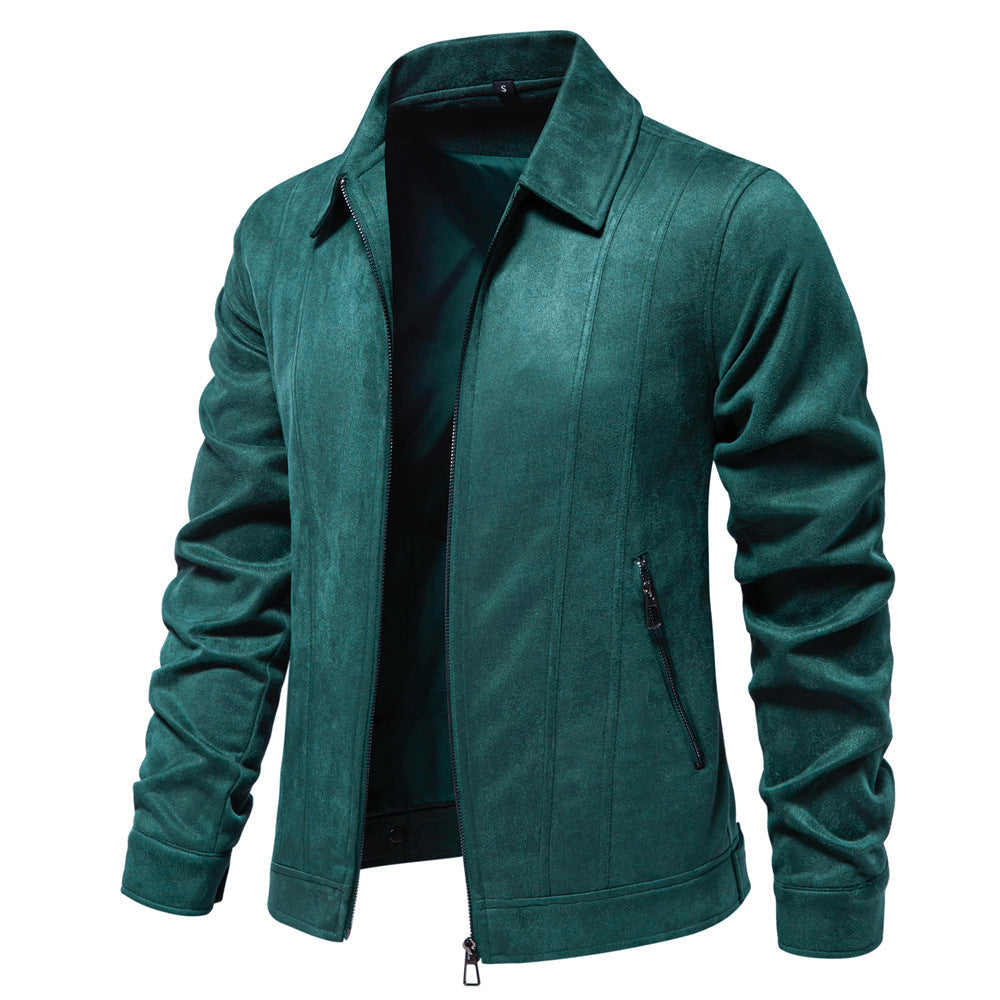 Herren Kunstlederjacke mit strukturiertem Design und seitlichen Reißverschlusstaschen Krohn-e