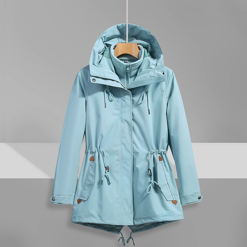 Damen wasserfeste Übergangsjacke mit verstellbarem Kapuzensystem und praktischen Taschen Krohn-e