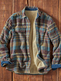 Herren Fleecegefütterte Flanelljacke mit Karomuster Krohn-e