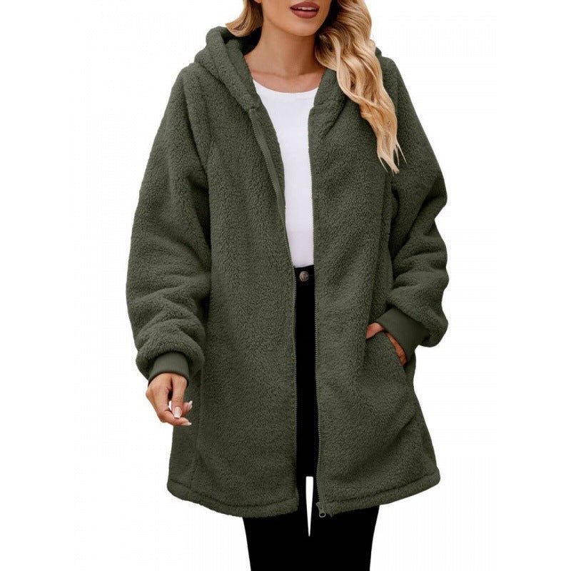 Damen Kuschelige Fleecejacke mit Kapuze Krohn-e