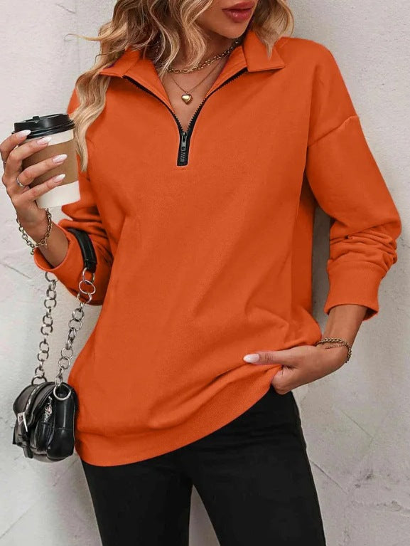 Damen Sweatshirt mit halbem Reißverschluss Krohn-e