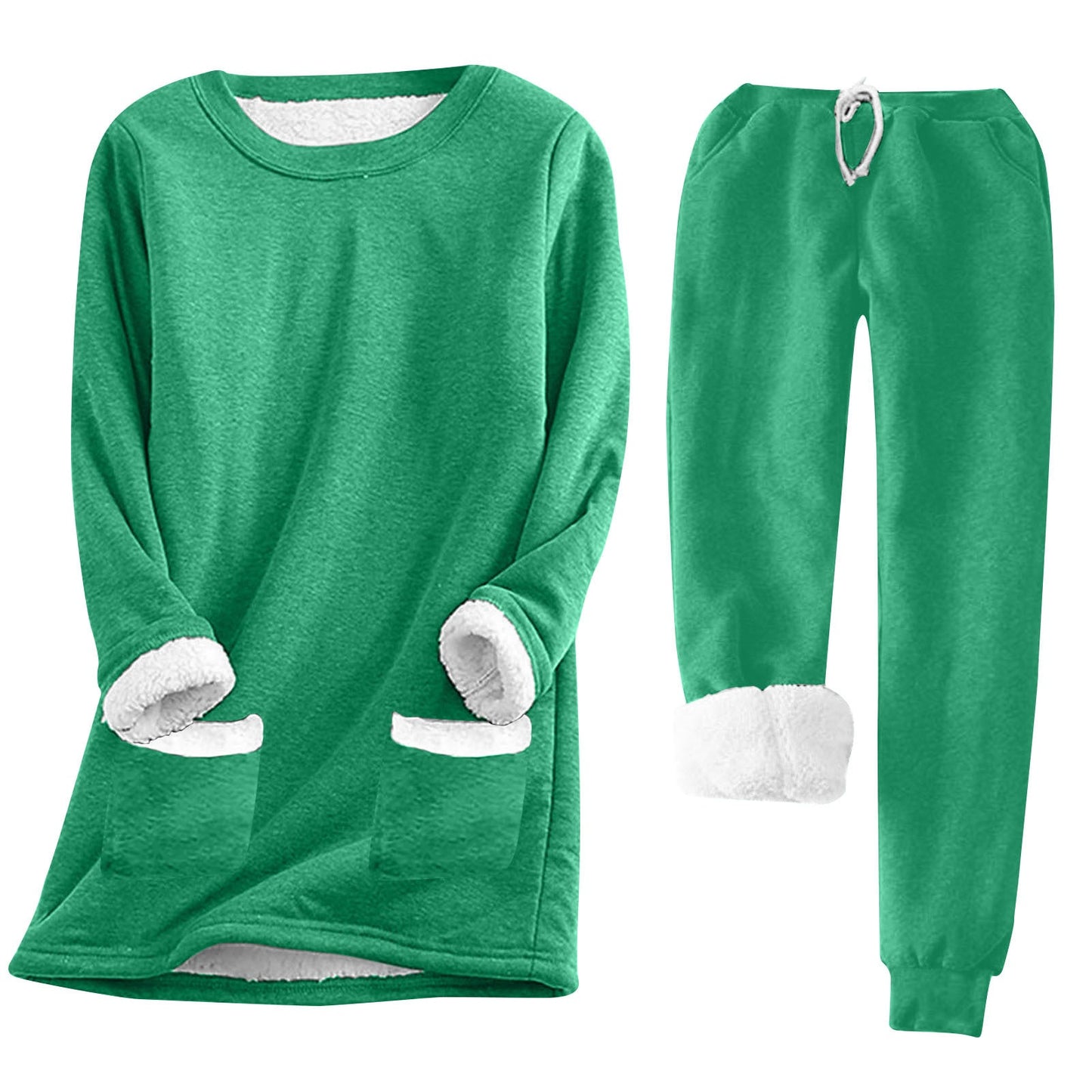Damen Kuschelige Loungeanzug mit Fleece-Innenfutter und praktischen Taschen Krohn-e
