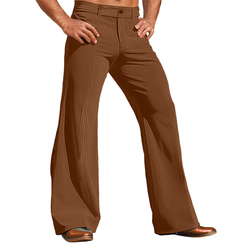 Herren elegante Flared Hose im Vintage-Stil mit Streifenmuster Krohn-e