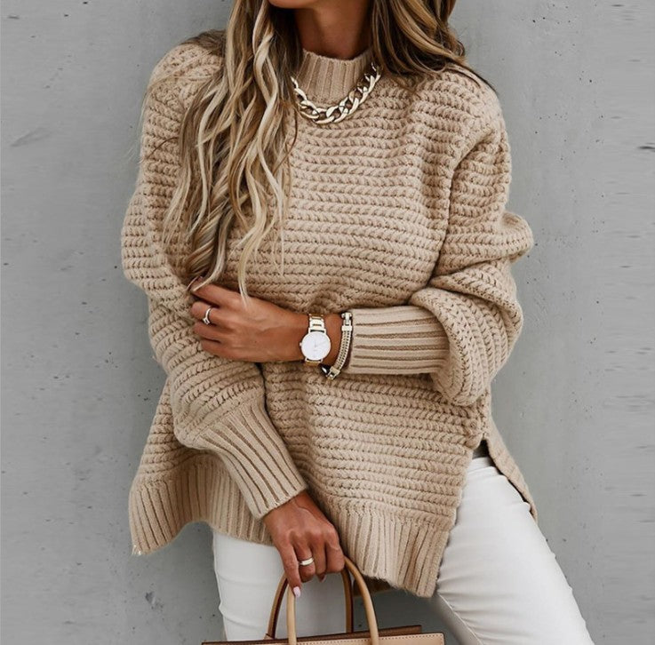 Damen kuscheliger Strickpullover mit strukturiertem Muster und weitem Schnitt Krohn-e