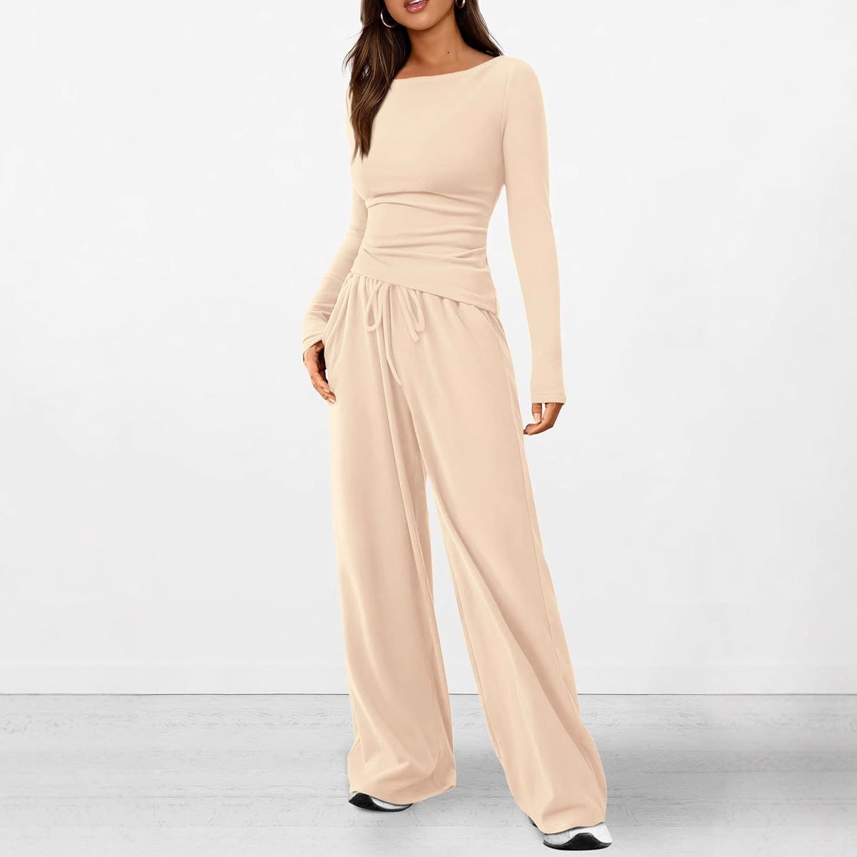 Damen elegantes und bequemes Lounge-Set mit langem Arm und elastischem Bund Krohn-e