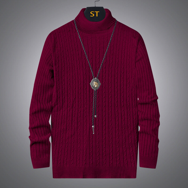 Herren Rollkragenpullover mit strukturiertem Zopfmuster Krohn-e