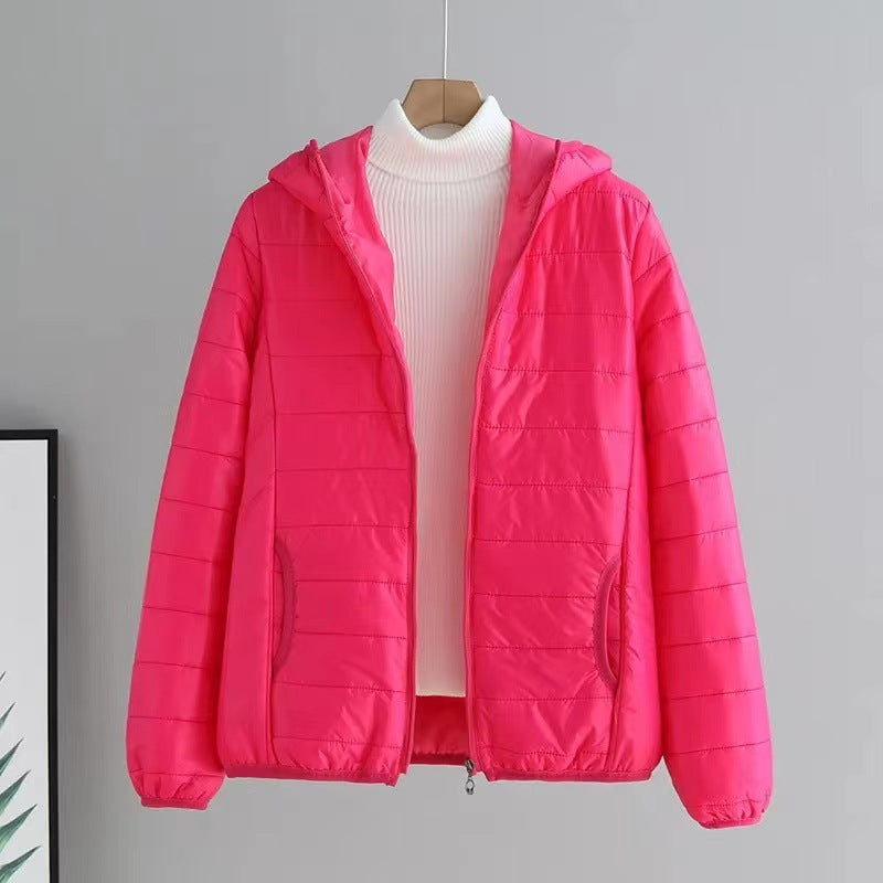 Damen gesteppte Übergangsjacke mit praktischen Taschen und Kapuze Krohn-e