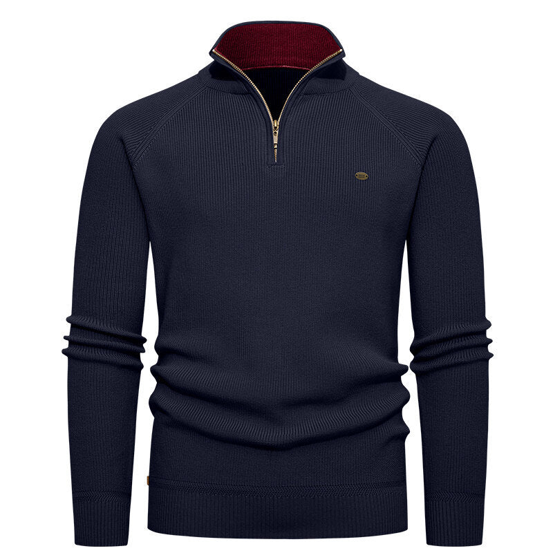 Herren Strickpullover mit Stehkragen und Reißverschluss Krohn-e