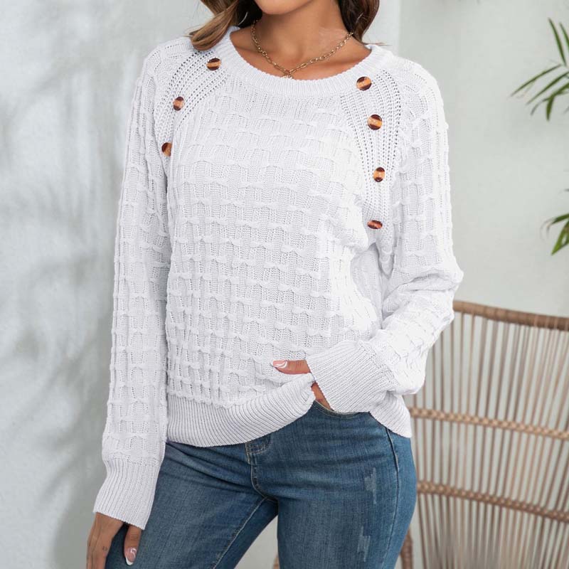 Krohn-e | Weicher Einfarbiger Strickpullover Für Alltag