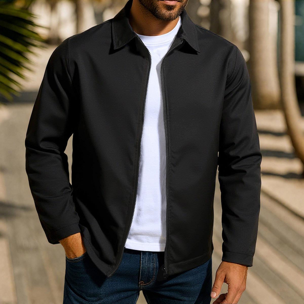 Herren lässige Freizeitjacke mit innovativer Windschutztechnologie Krohn-e