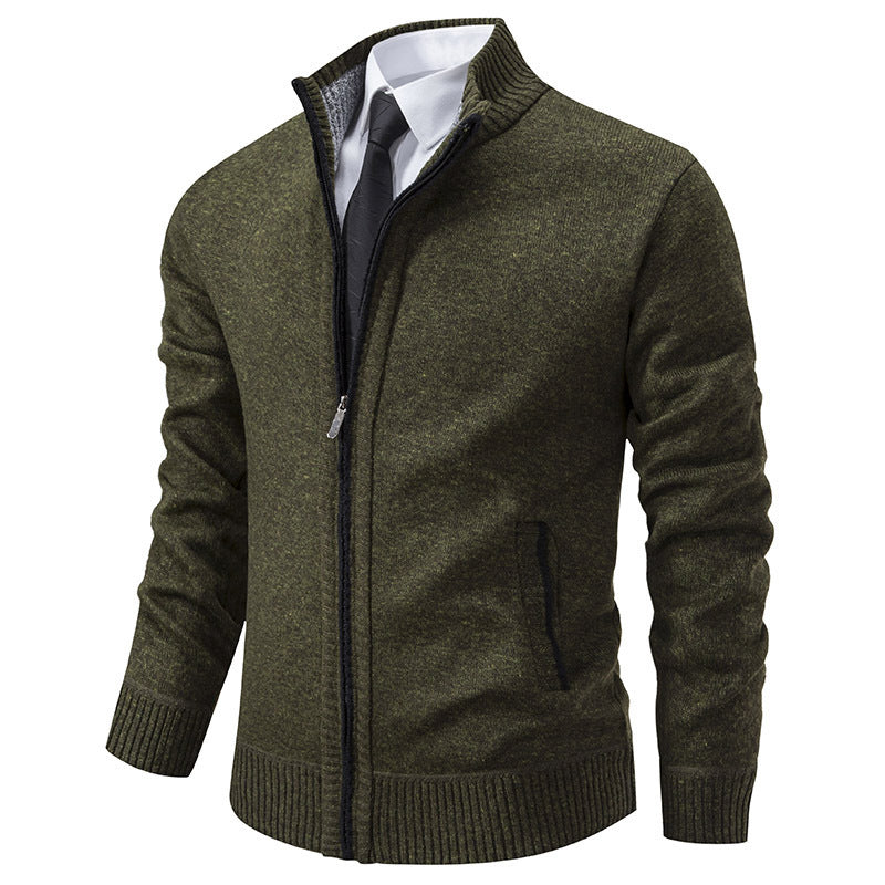 Herren sportliche Strickjacke mit Stehkragen und Reißverschluss Krohn-e