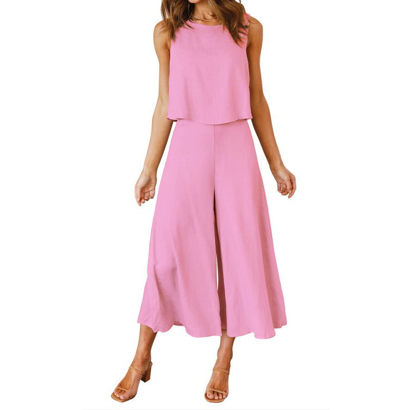 Damen Jumpsuit mit fließendem Schnitt und weitem Bein Krohn-e