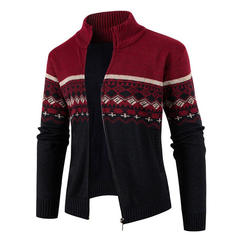 Herren modische Strickjacke mit hohem Kragen Krohn-e