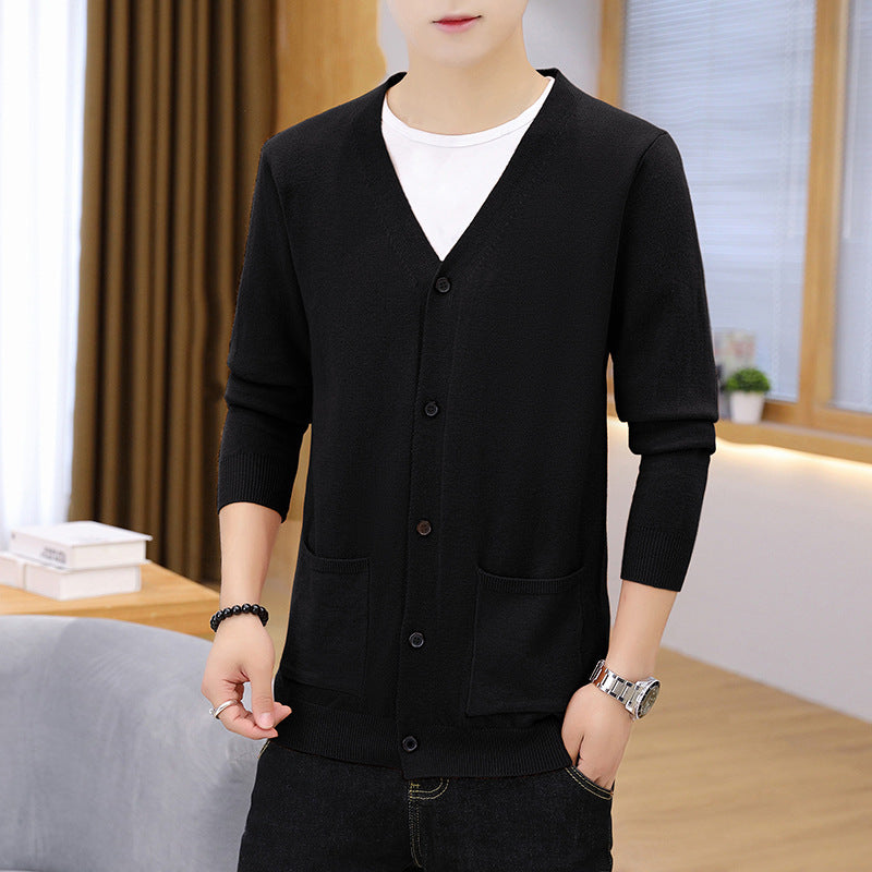 Herren eleganter leichter Strickcardigan mit Taschen Krohn-e