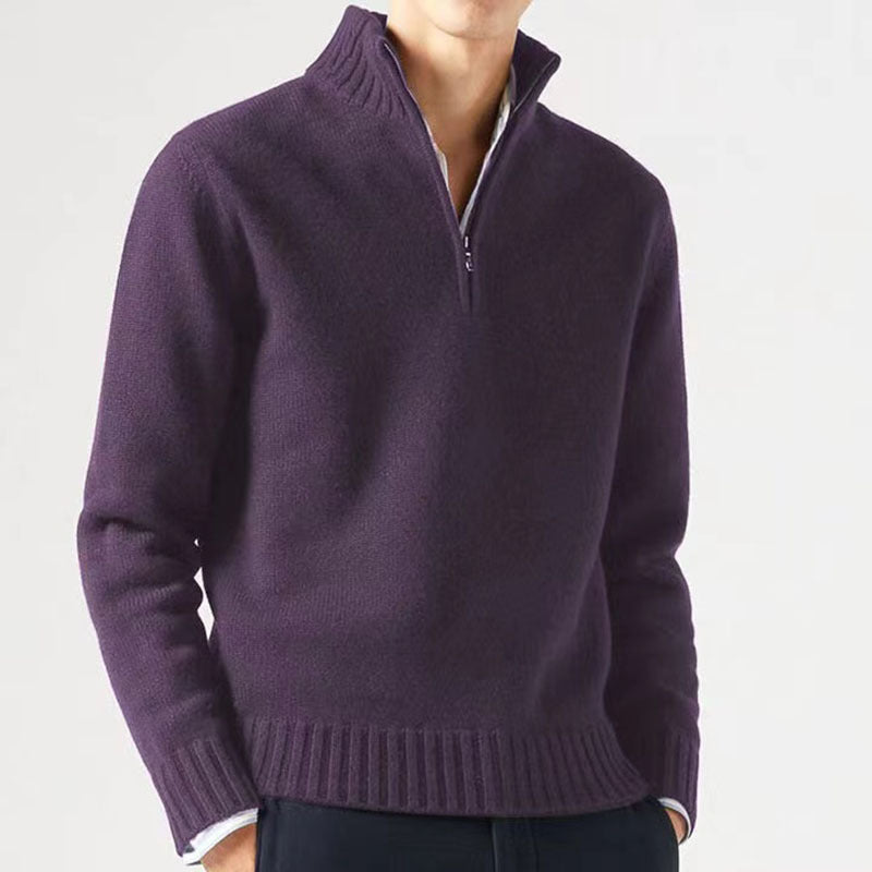 Herren Pullover mit hohem Kragen und modernem Reißverschluss Krohn-e