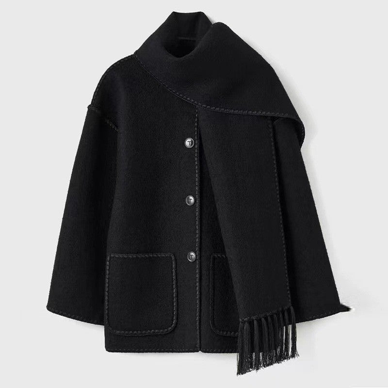 Damen Oversized Strickjacke mit Fransen und Taschen Krohn-e