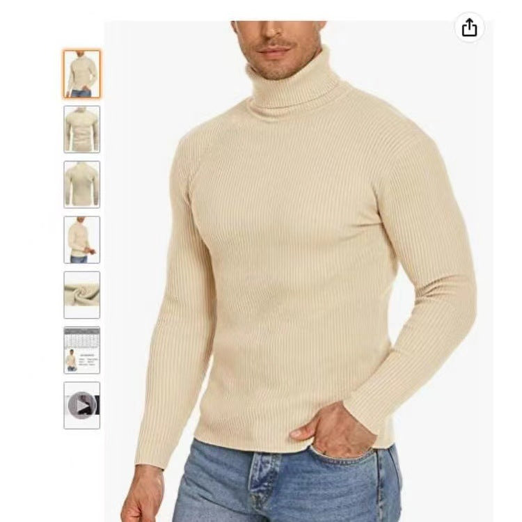 Herren Stehkragen Pullover aus ribbeltem Strick Krohn-e