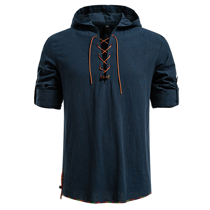 Herren Kaptuzenbluse mit einzigartigem Schnürdesign Krohn-e