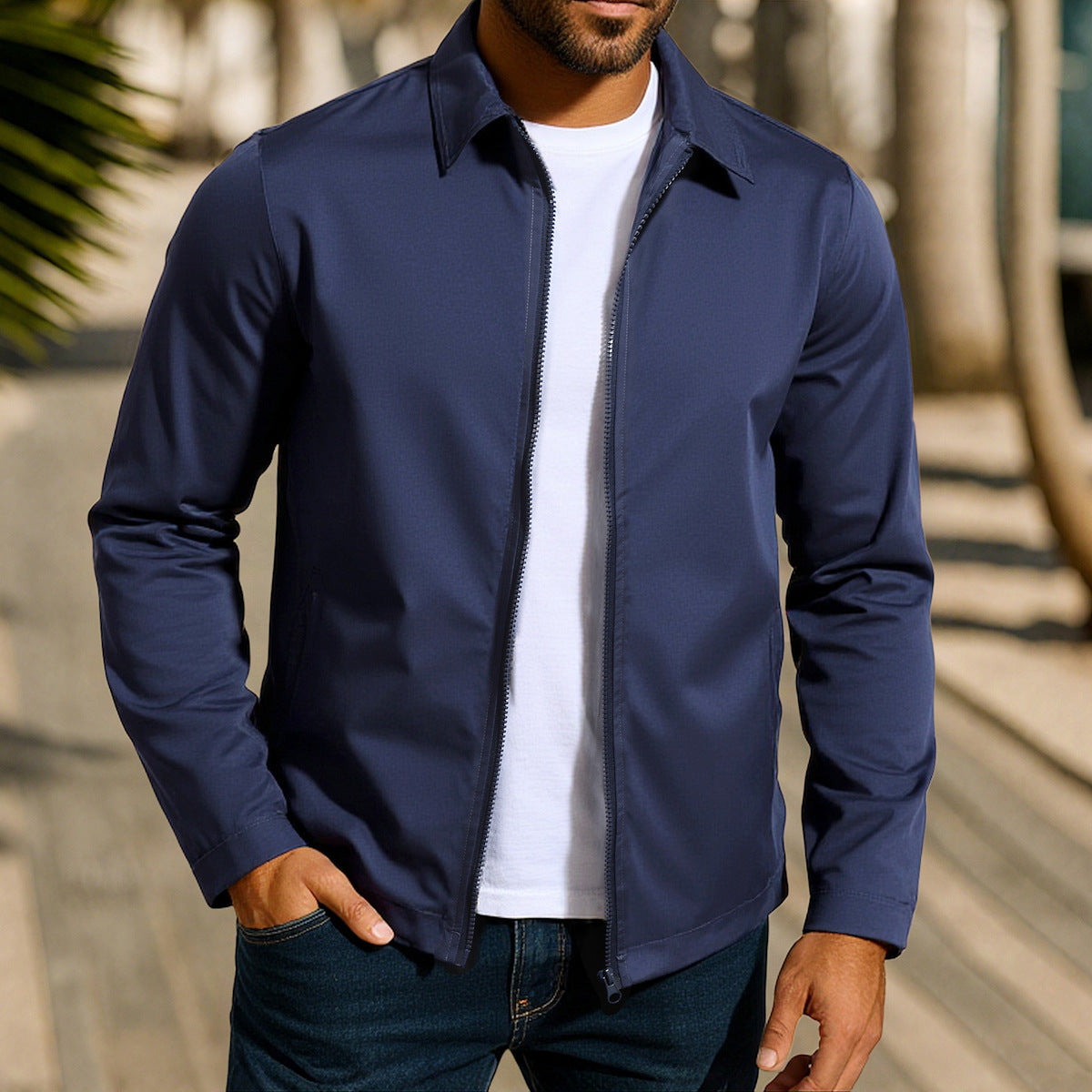 Herren lässige Freizeitjacke mit innovativer Windschutztechnologie Krohn-e