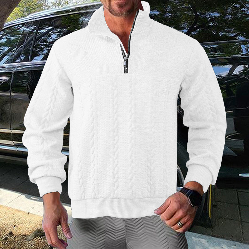 Herren Zip-Pullover mit strukturiertem Design Krohn-e