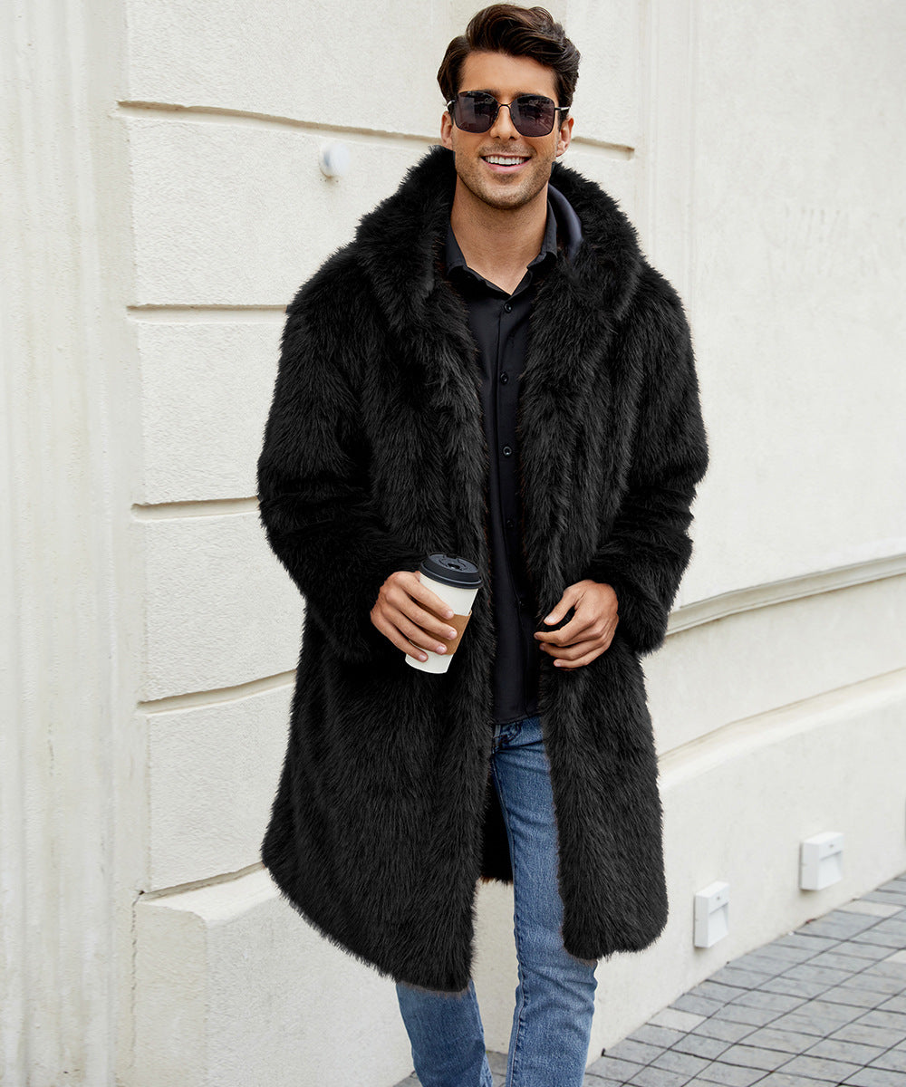 Herren Elegant gefütterter Mantel mit Kapuze Krohn-e