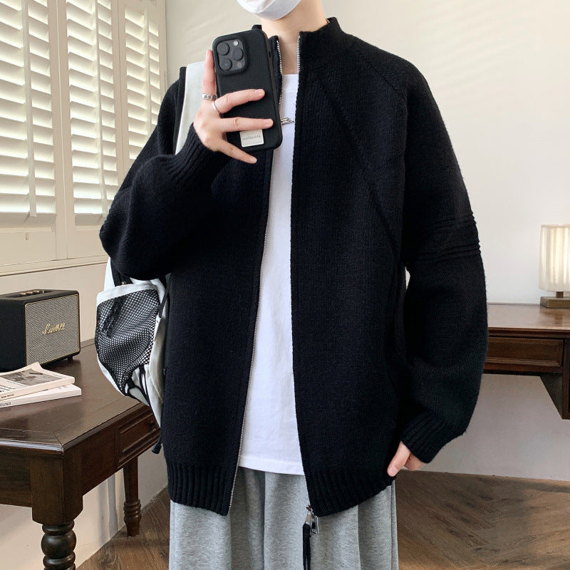 Herren Strickjacke mit hochgeschlossenem Kragen und Reißverschluss Krohn-e