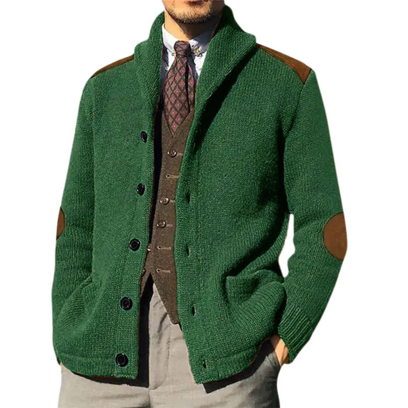 Herren Strickjacke mit klassischem Schalkragen und eleganten details Krohn-e