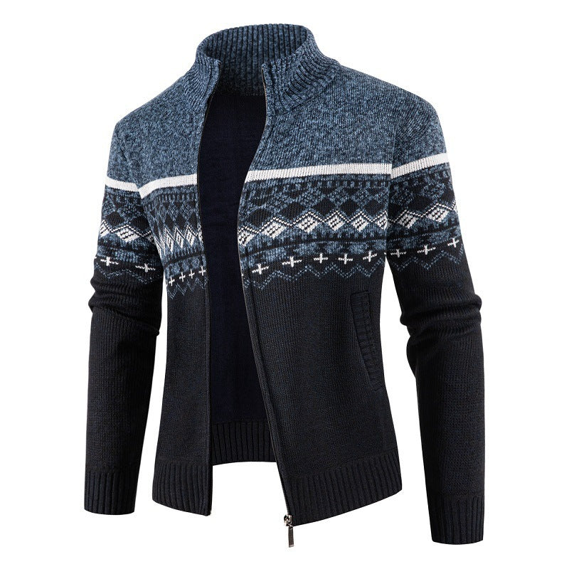 Herren modische Strickjacke mit hohem Kragen Krohn-e