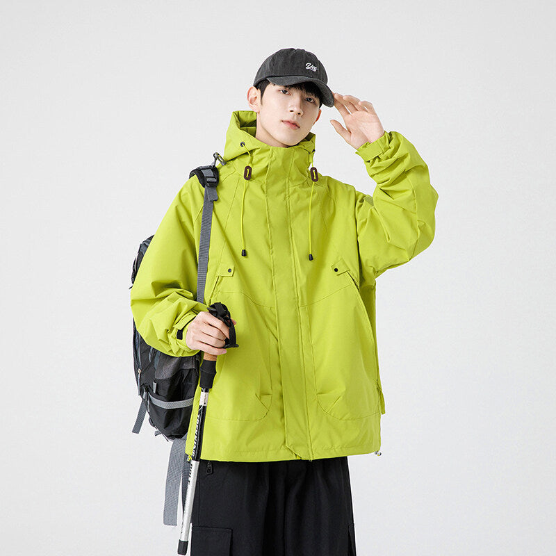 Herren Windbreaker-Jacke mit verstellbarem Kapuzenkragen und praktischen Taschen Krohn-e