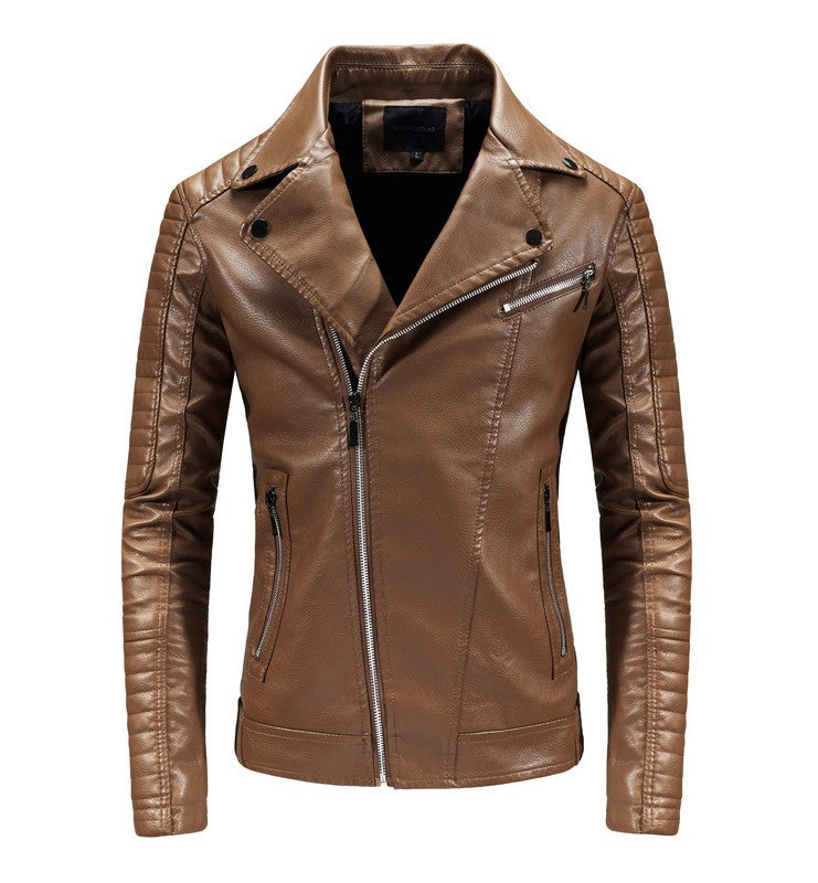 Herren stilvolle Bikerjacke aus Kunstleder Krohn-e