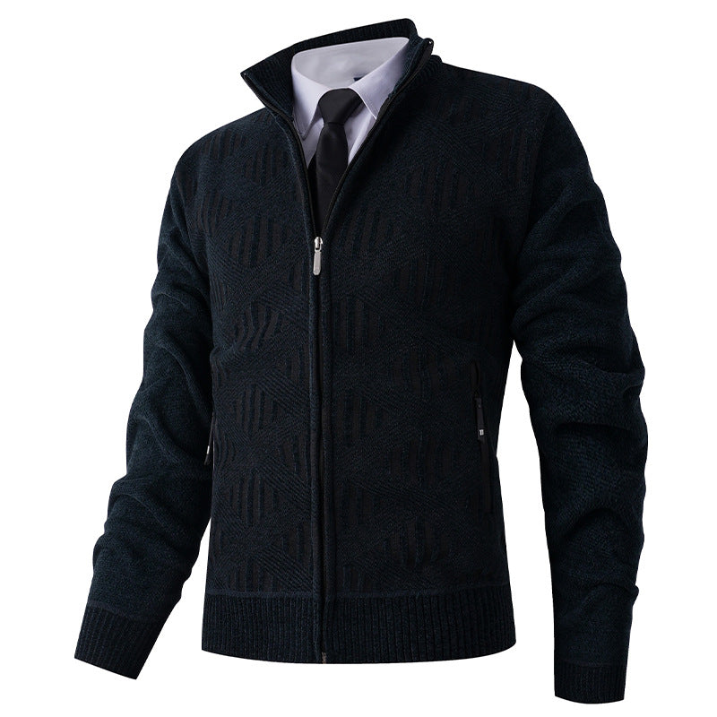 Herren Strickjacke mit strukturiertem Design und modernem Reißverschluss Krohn-e