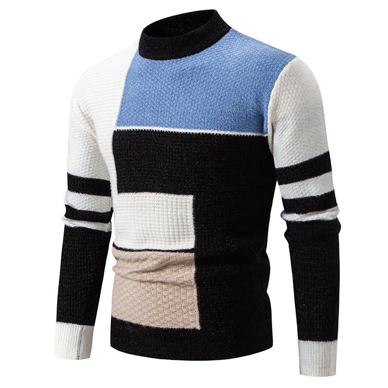 Herren modischer Pullover mit strukturiertem Farbblockdesign Krohn-e