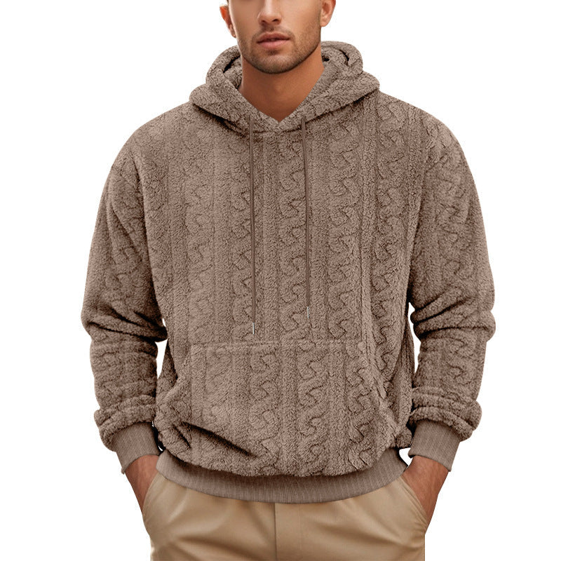 Herren gemütlicher Fleece Hoodie mit Kapuze und Kängurutasche Krohn-e