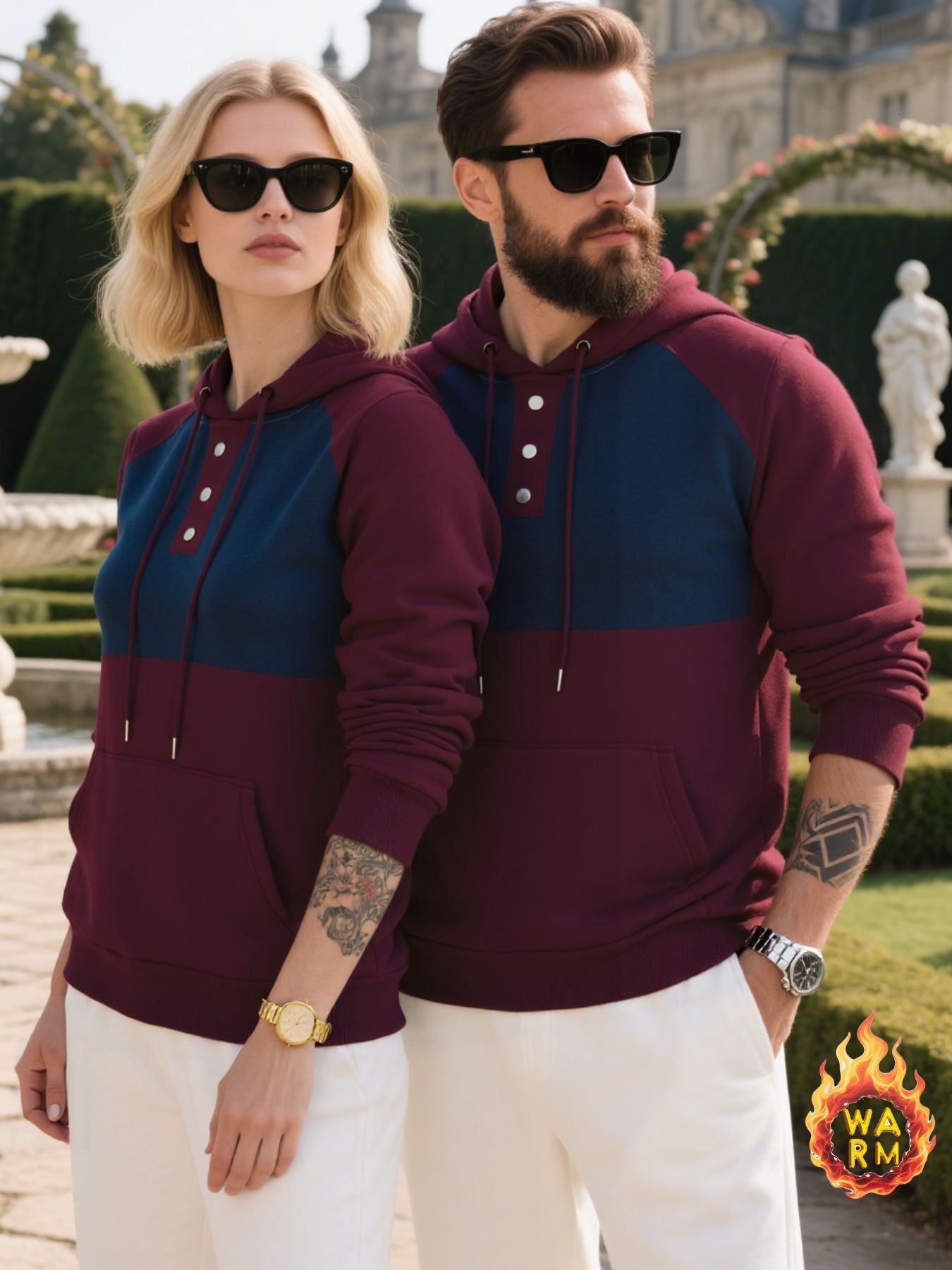Herren Hoodie mit Knopfleiste und sportlichem Design Krohn-e