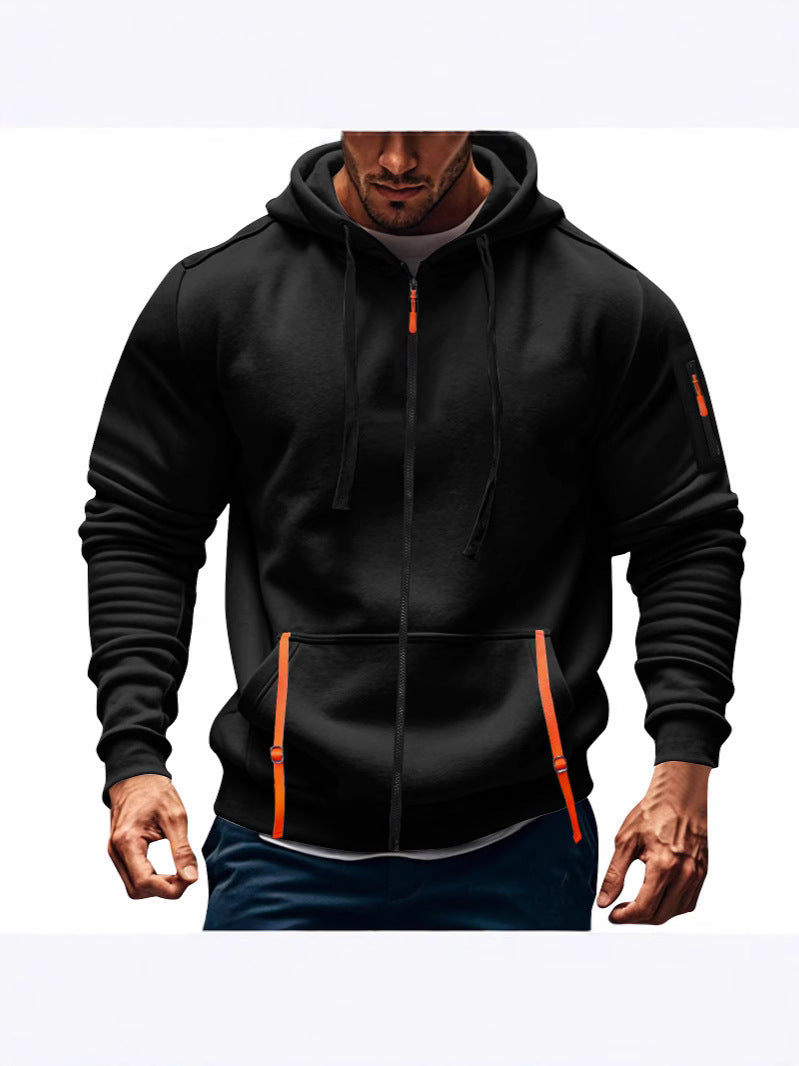 Herren sportliche Kapuzenjacke mit praktischen Reißverschlusstaschen Krohn-e