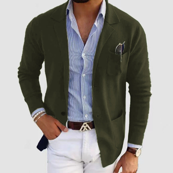 Herren eleganter feiner Strickblazer mit praktischen Taschen Krohn-e